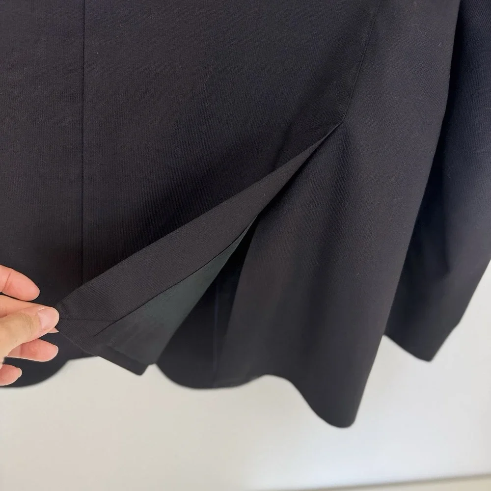 Massimo Dutti Wool‎ Blazer Sport Coat Black Size 44 2-Button Double Vented